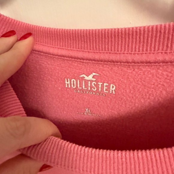 Hollister Women's Easy Logo Crew Sweater - Pink XL - Picture 4 of 6